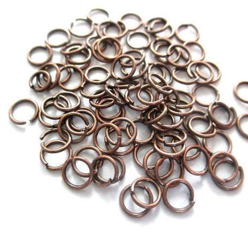 Lot 100 anneaux de jonction 5mm couleur cuivre