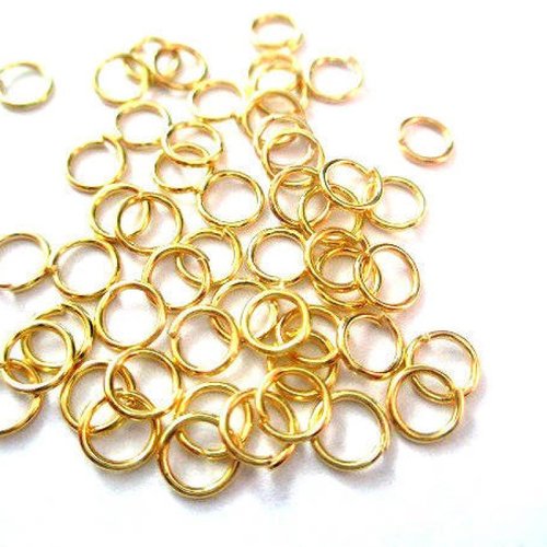 100 anneaux de jonction 5mm couleur doré
