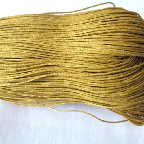 10 mètres fil coton ciré vieil or 1mm
