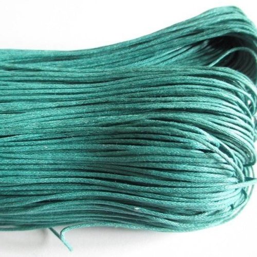 10 mètres fil coton ciré vert émeraude 1mm