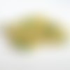20 perles jaune tréfilé vert en verre peint 4mm