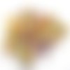 20 perles jaune orangé tréfilé multicolore en verre peint 4mm (a-25)