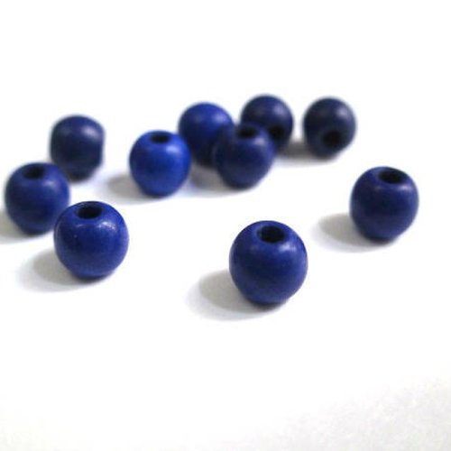 20 perles bleu foncé  en turquoise de synthèse 4mm