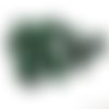10 perles en verre craquelé vert foncé 10mm (ref s)