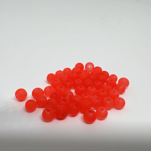 50 perles en verre givrées orange sanguine 4mm (4pv41)