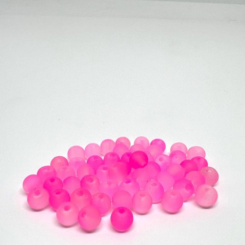 50 perles en verre givrées rose 4mm (4pv32)