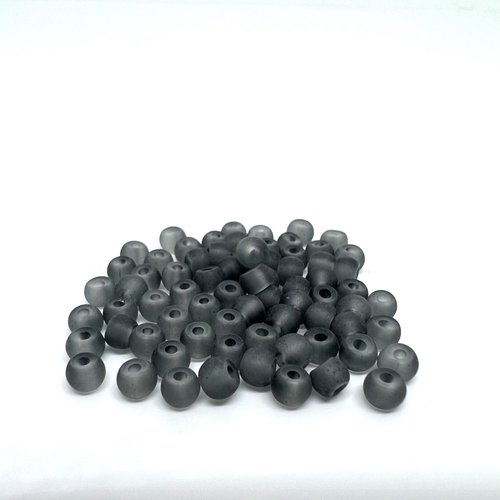 50 perles en verre givrées grise 4mm (4pv34)