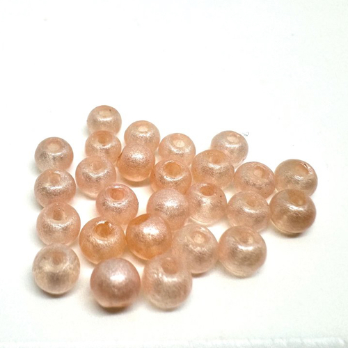 50 perles  saumon brillant en verre  4mm (4pv89)