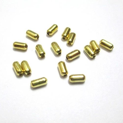 100 perles ovale en métal couleur doré 5x2mm