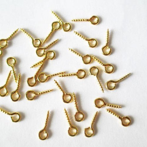 200 pitons à vis couleur doré 8x4mm