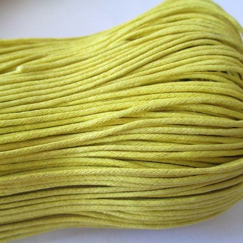 20 mètres fil coton ciré jaune 1.5mm