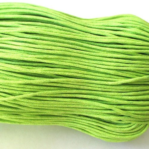 20 mètres fil coton ciré vert anis 1.5mm