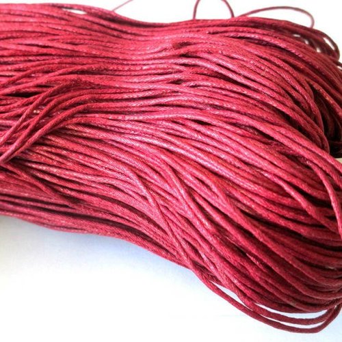 20 mètres fil coton ciré bordeaux 1.5mm