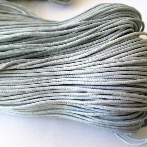 20 mètres fil coton ciré gris 1.5mm