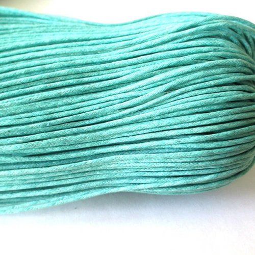 20 mètres fil coton ciré bleu émeraude 1.5mm