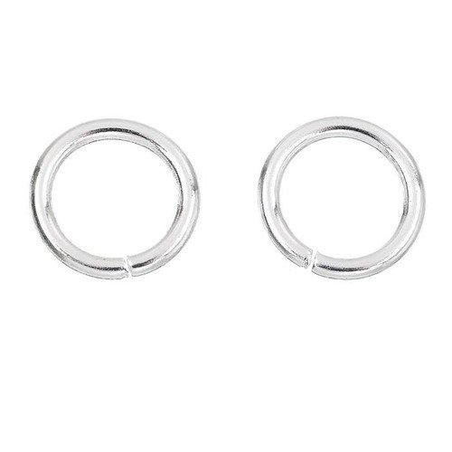 2 anneaux ronds 15 mm métal argenté