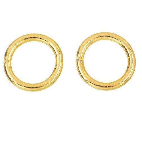 2 anneaux ronds ouverts 15 mm métal doré
