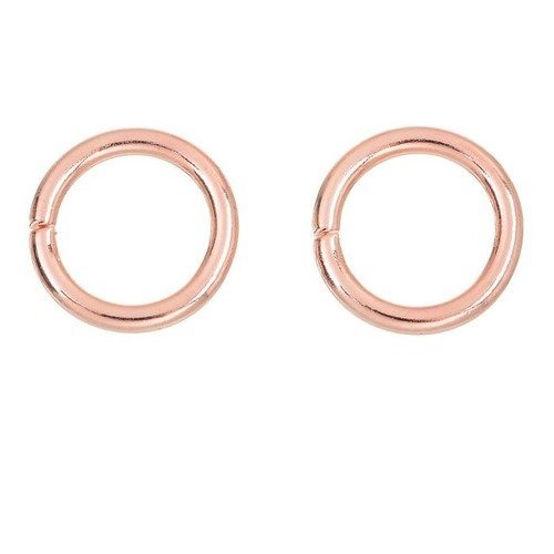 2 anneaux bélière 15 mm ronds métal doré rose