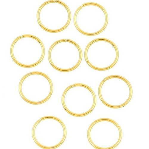 10 anneaux de jonction ronds 10 mm métal doré