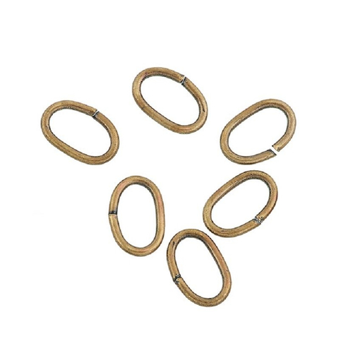 6 anneaux ovales 9 x 6 mm métal laiton bronze