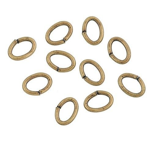 10 anneaux ovales 7 x 5 mm ouverts métal laiton bronze