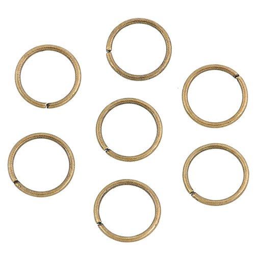 20 anneaux 8 mm ronds ouverts métal bronze antique