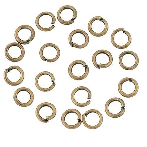 50 anneaux de jonction 4 mm ronds ouvert bronze