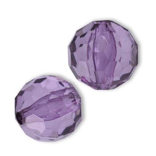 2 perles acrylique 16 mm pampilles à facettes violettes