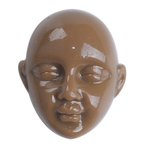 1 cabochon masque ethnique résine marron