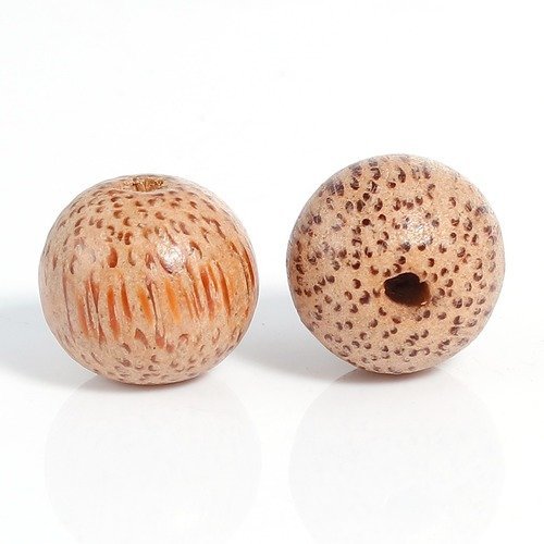 Perles x 2 bois de coco naturel 20 mm