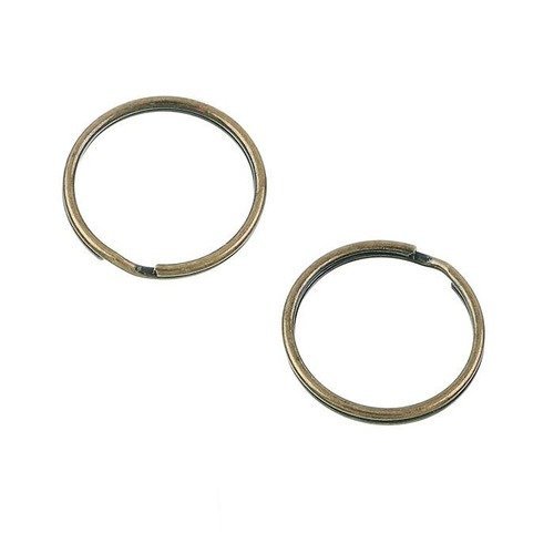 2 anneaux bronze 25 mm pour porte clés