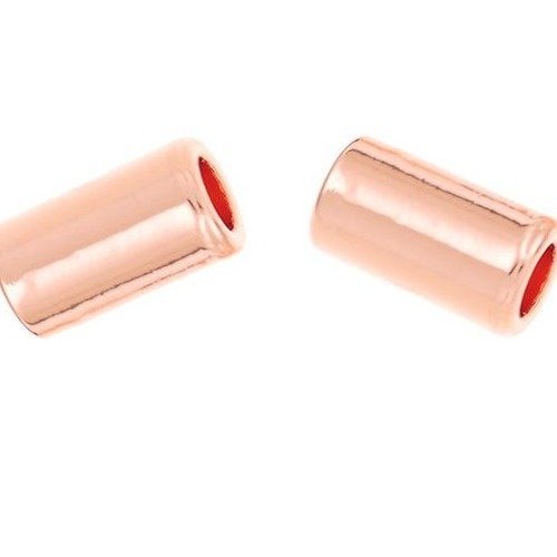 Perles x 2 tubes intercalaires métal doré rose 