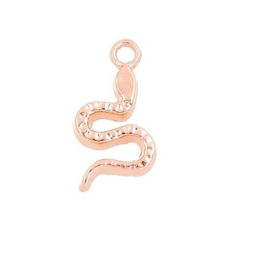 1 pendentif serpent métal doré rose