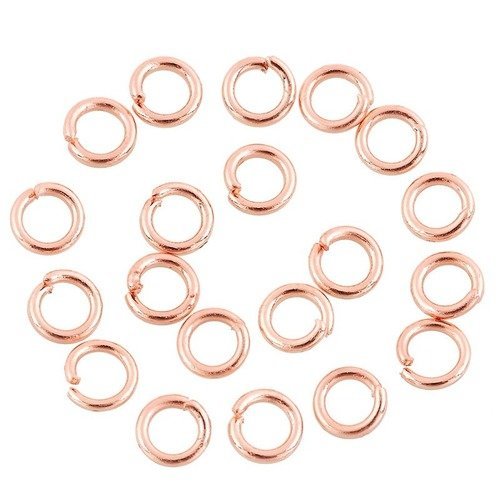 25 anneaux 4 mm métal doré rose