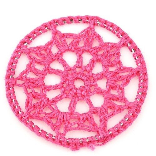 1 pendentif attrape rêves cercle crochet rose