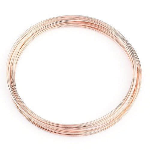 1 bracelet wire spirale acier à mémoire doré rose perles heishi