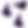 Minis pompons x 3 pendentifs violet