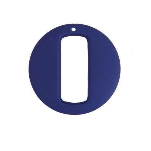 1 pendentif rond bleu marine
