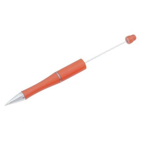 1 stylo orange à personnaliser avec des perles