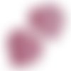 2 pendentifs perles feuilles rose