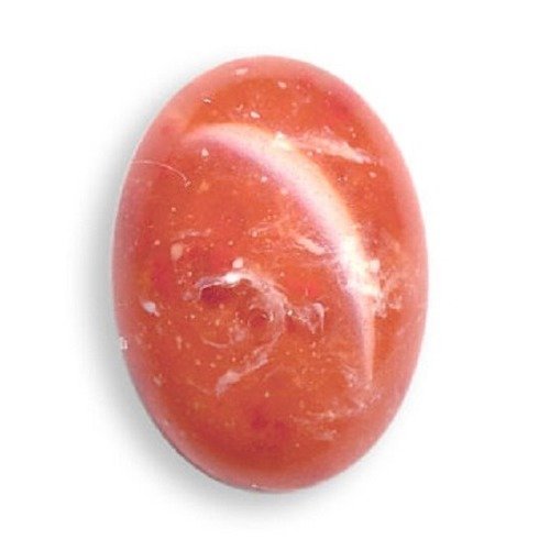 Cabochon ovale rouge corail