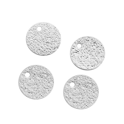 4 sequins ronds argentées dépolies