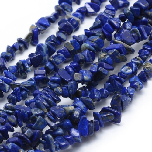 30 perles chips lapis lazuli bleu pierre gemme