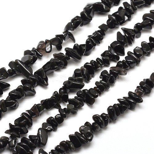 30 perles chips obsidienne noire pierre gemme