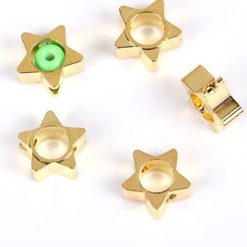 5 perles étoiles évidée métal doré