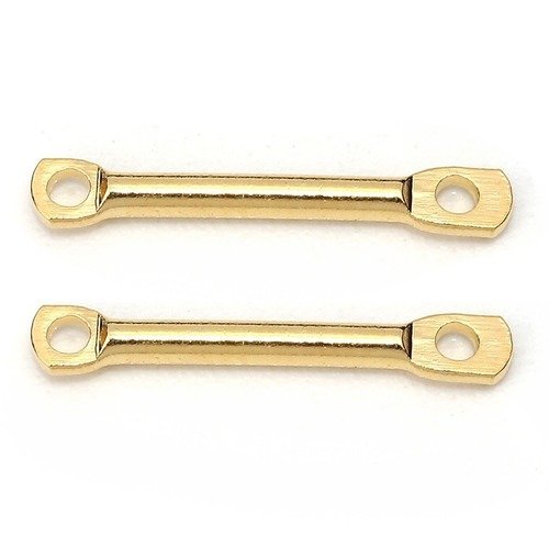 2 connecteurs 13 mm intercalaires barres métal doré