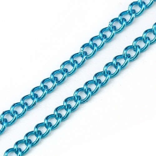 1 m de chaîne métal bleu turquoise