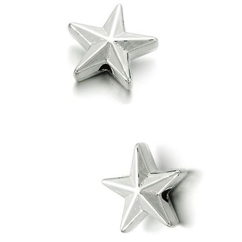 Perles x 2 étoiles métal argenté