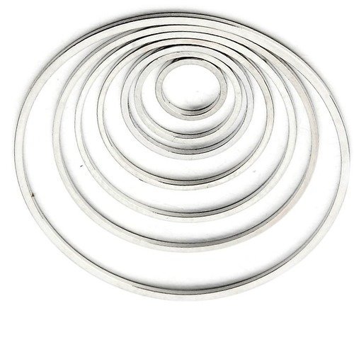 1 ensemble 7 cercles anneaux fermés intercalaires connecteurs argentés 