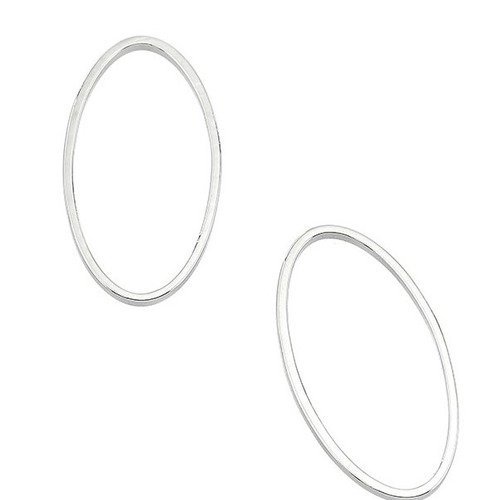2 anneaux fermés connecteurs intercalaires ovales laiton argenté